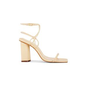 Schutz Pompeii Sandal in Natural Nibs square toe ankle strap mid block heel